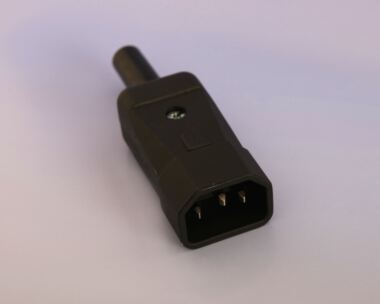 Re-Wireable C14 IEC Black Plug.