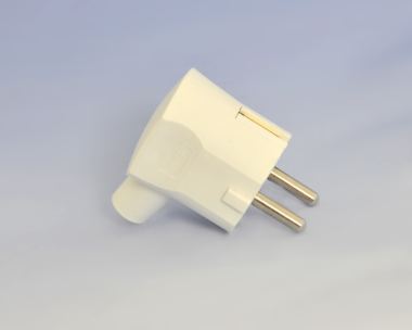 Re-Wireable Schuko Plug with Down Angle Cord Exit